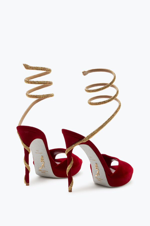 jeweled margot red velvet sandal 120 rene caovilla