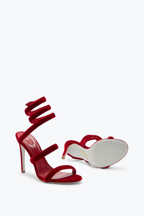 jeweled cleo ruby velvet sandal 105 rene caovilla