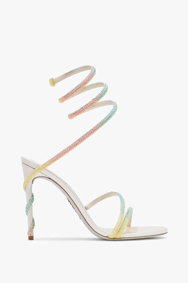 jeweled margot burano weiße sandale mit degradé-kristalle 105 rene caovilla
