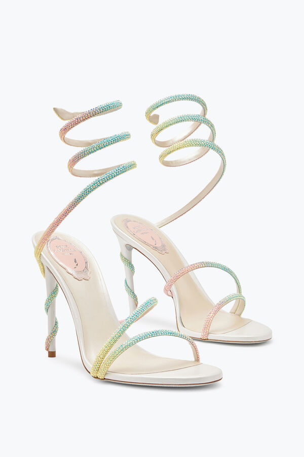 jeweled margot burano weiße sandale mit degradé-kristalle 105 rene caovilla
