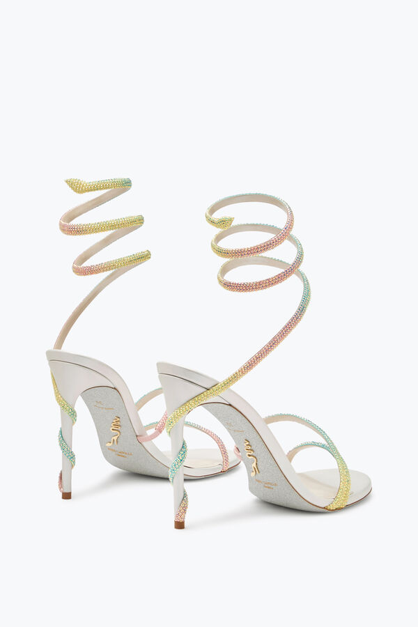 jeweled margot burano weiße sandale mit degradé-kristalle 105 rene caovilla
