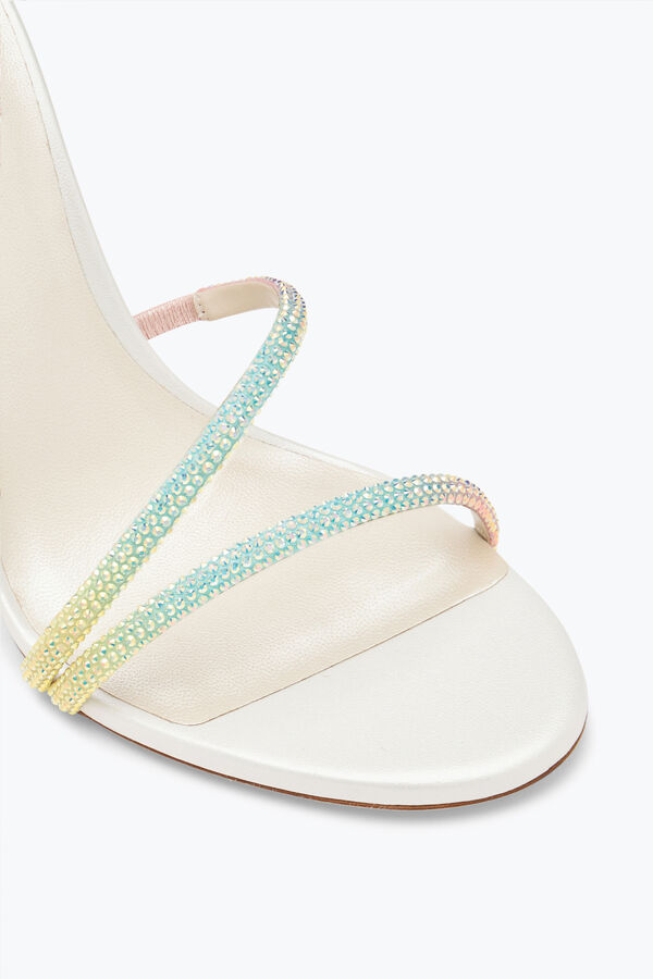 jeweled margot burano weiße sandale mit degradé-kristalle 105 rene caovilla