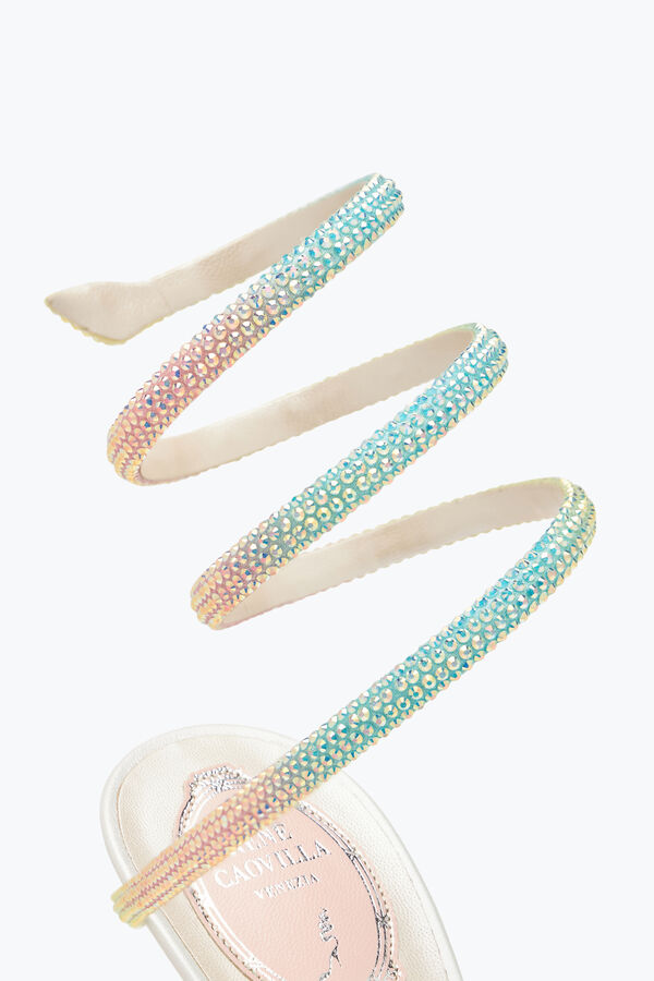 jeweled margot burano weiße sandale mit degradé-kristalle 105 rene caovilla