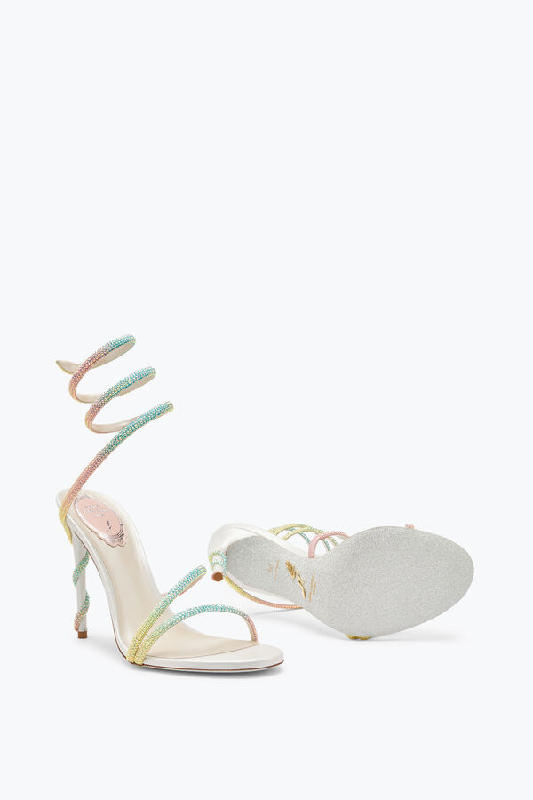jeweled margot burano weiße sandale mit degradé-kristalle 105 rene caovilla