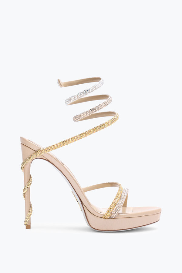 jeweled margot plateau sandalen mit gold und silber kristallen 120 rene caovilla