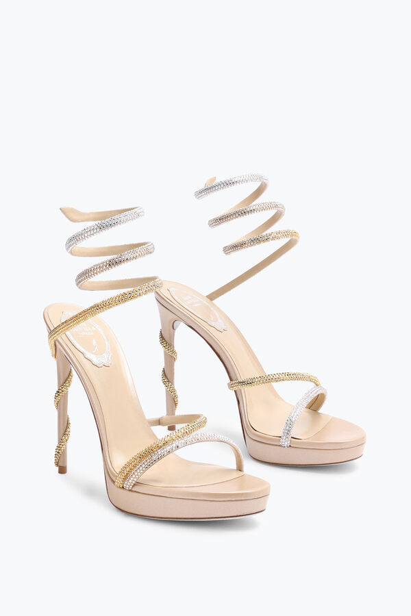 jeweled margot plateau sandalen mit gold und silber kristallen 120 rene caovilla