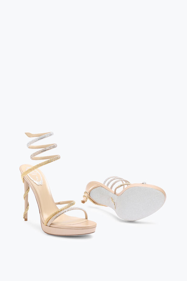 jeweled margot plateau sandalen mit gold und silber kristallen 120 rene caovilla