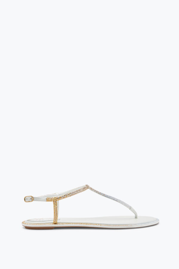 jeweled diana ivory sandalen mit gold und silber kristallen 10 rene caovilla