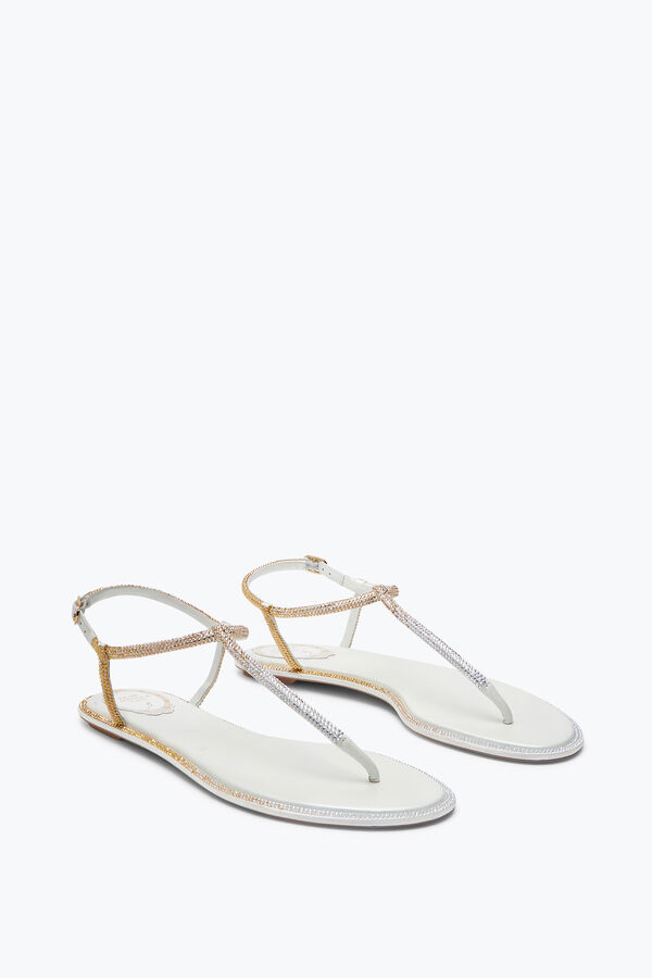 jeweled diana ivory sandalen mit gold und silber kristallen 10 rene caovilla