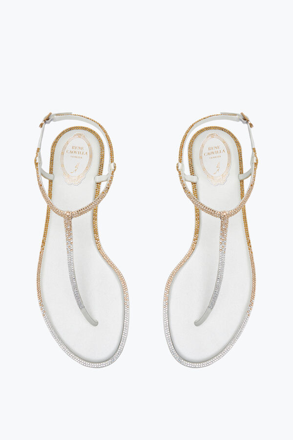 jeweled diana ivory sandalen mit gold und silber kristallen 10 rene caovilla