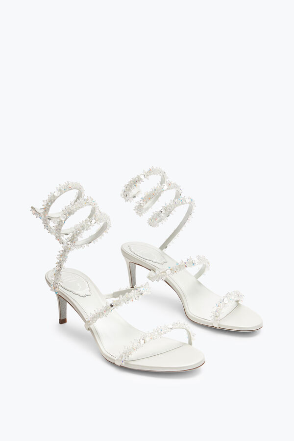 jeweled cinderella weiße sandale mit schlange 60 rene caovilla