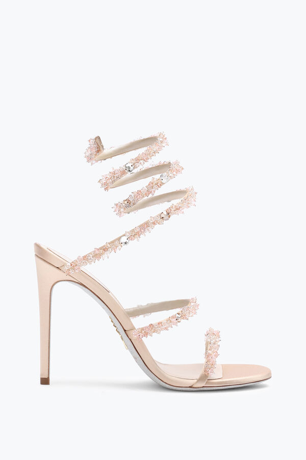 jeweled cinderella nude sandale mit schlange 105 rene caovilla