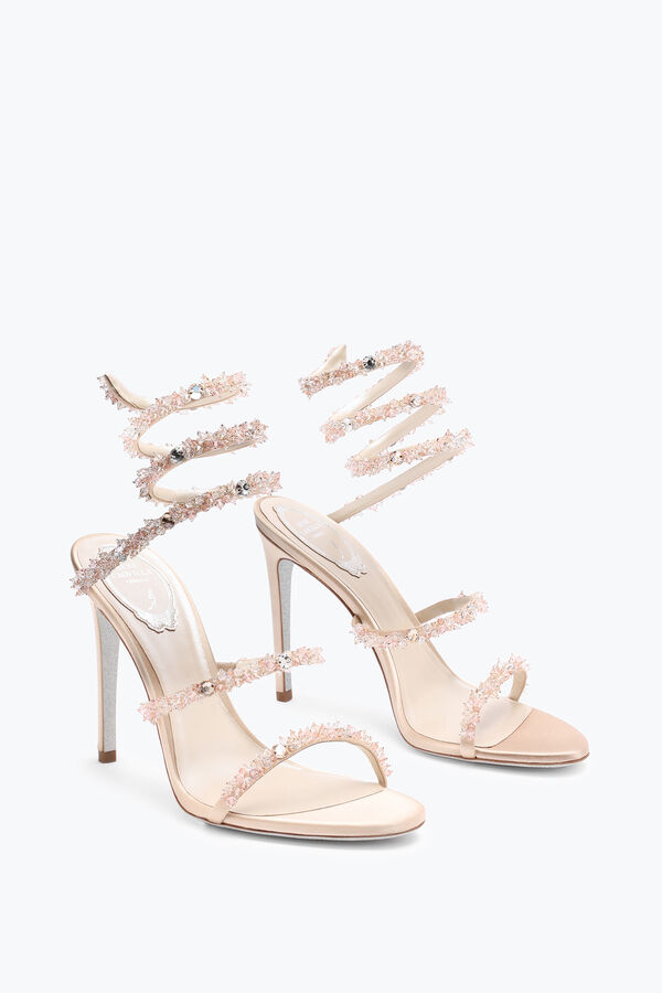 jeweled cinderella nude sandale mit schlange 105 rene caovilla