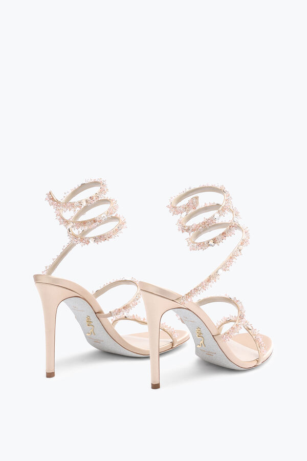 jeweled cinderella nude sandale mit schlange 105 rene caovilla