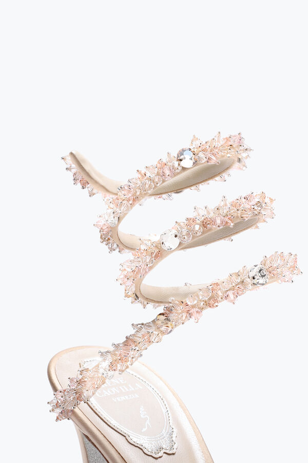jeweled cinderella nude sandale mit schlange 105 rene caovilla