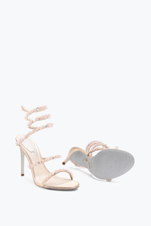 jeweled cinderella nude sandale mit schlange 105 rene caovilla