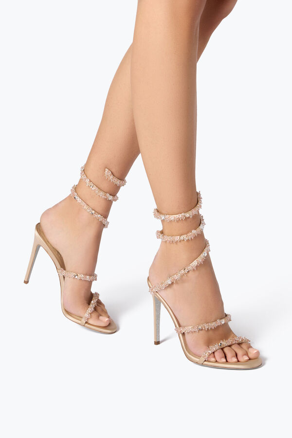 jeweled cinderella nude sandale mit schlange 105 rene caovilla