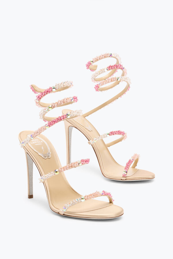 jeweled cinderella barbie rosa sandale mit schlange 105 rene caovilla