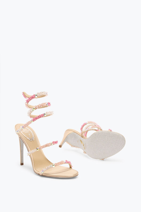 jeweled cinderella barbie rosa sandale mit schlange 105 rene caovilla