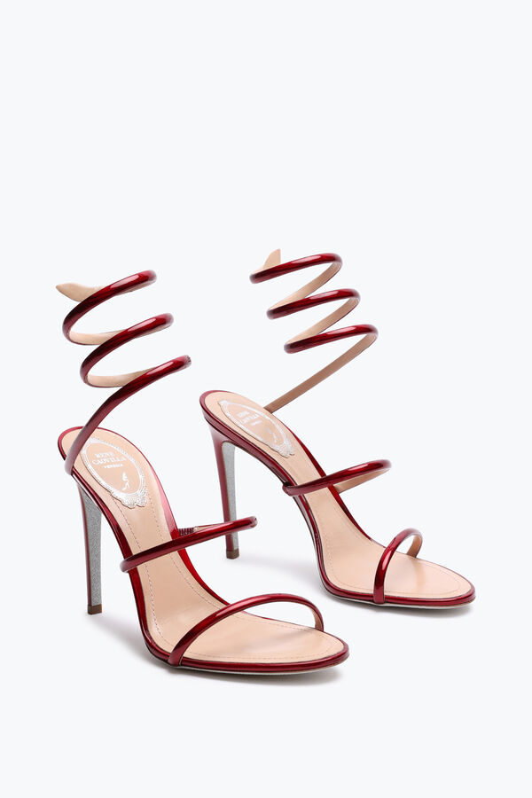 jeweled cleo metallic red sandal 105 rene caovilla