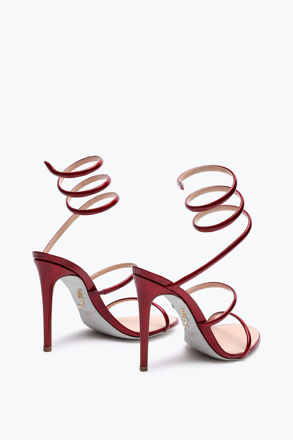 jeweled cleo metallic red sandal 105 rene caovilla