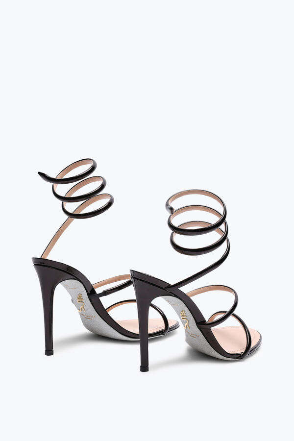 jeweled cleo metallic black sandal 105 rene caovilla