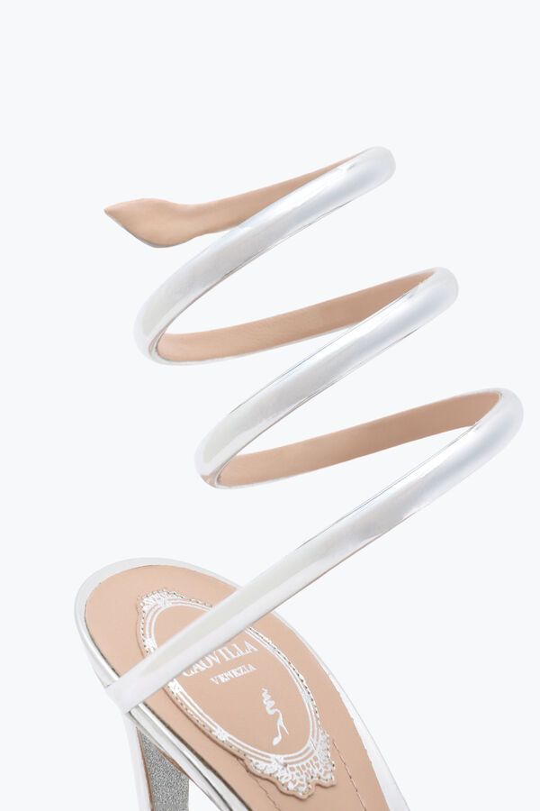 jeweled cleo silber metallic sandal 105 rene caovilla