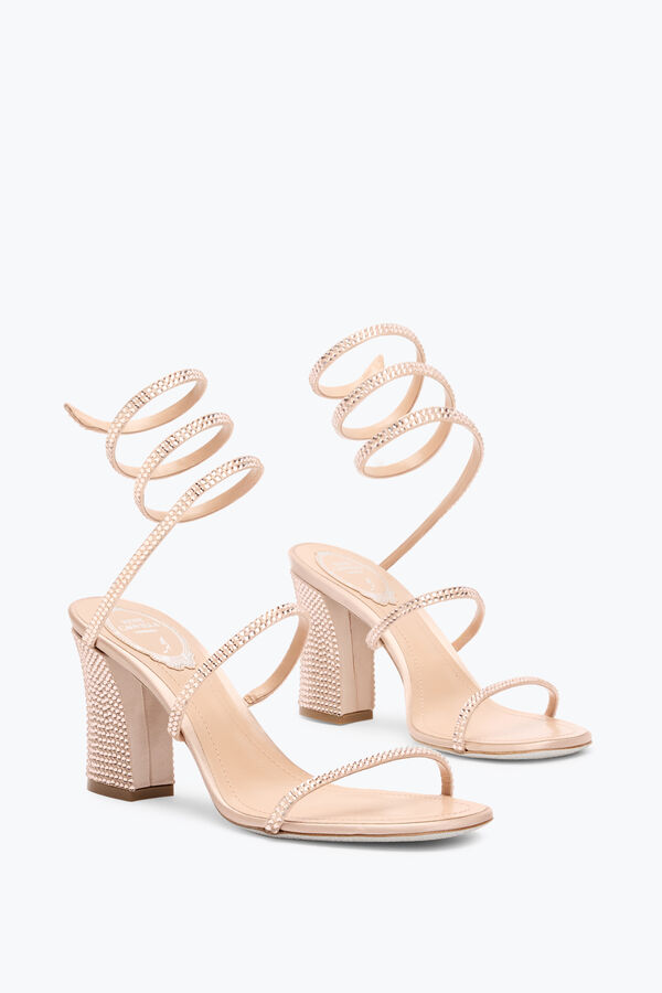 jeweled cleo nude sandale mit seele ferse 80 rene caovilla
