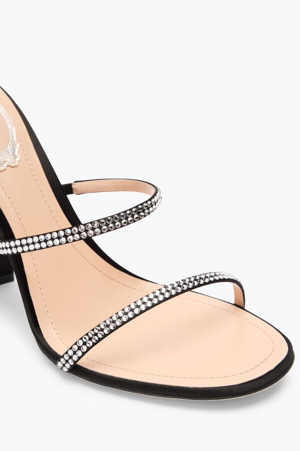 jeweled cleo schwarz sandale mit seele ferse 105 rene caovilla