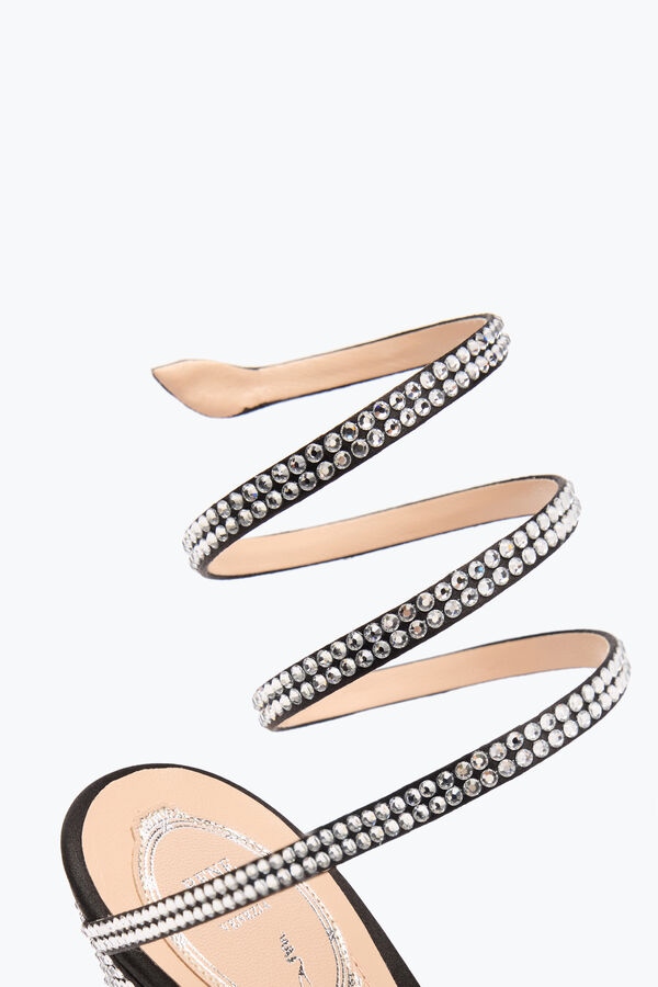 jeweled cleo schwarz sandale mit seele ferse 105 rene caovilla