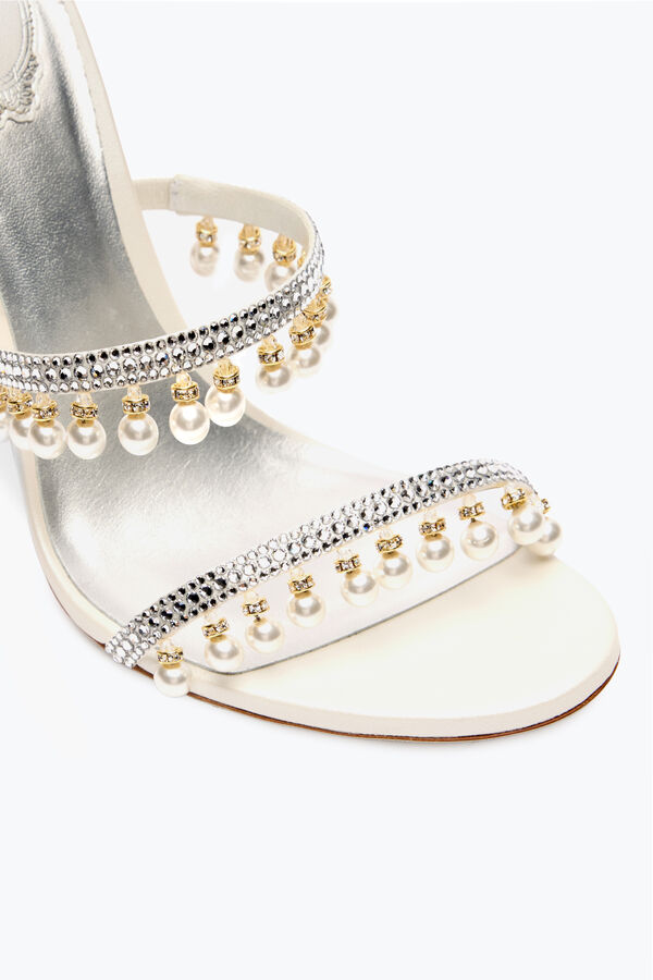 jeweled kronleuchter elfenbein sandale mit perlen 105 rene caovilla