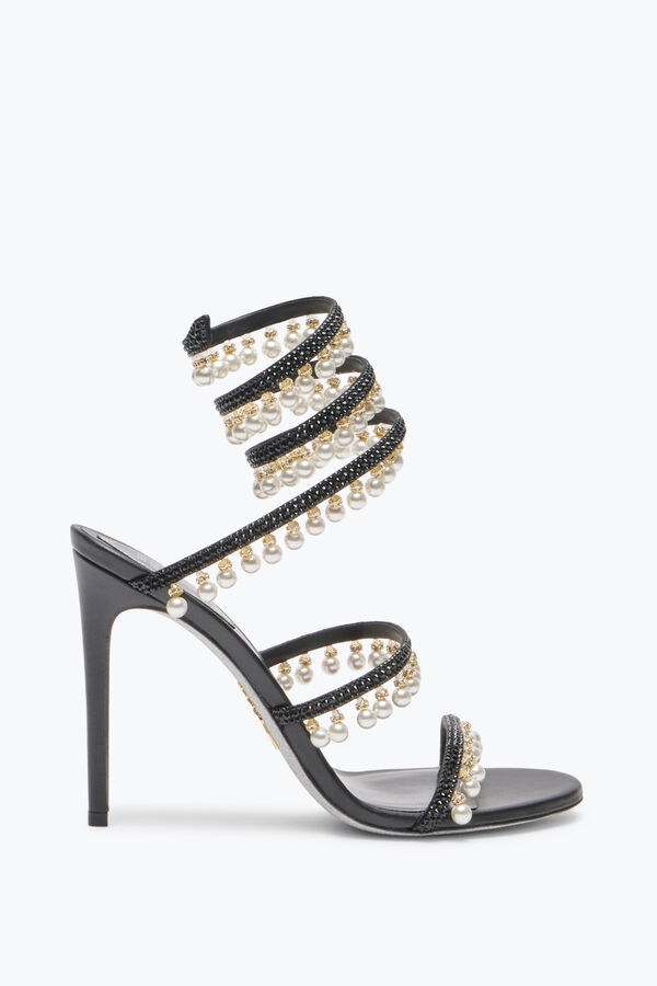 jeweled kronleuchter schwarz sandale mit perlen 105 rene caovilla