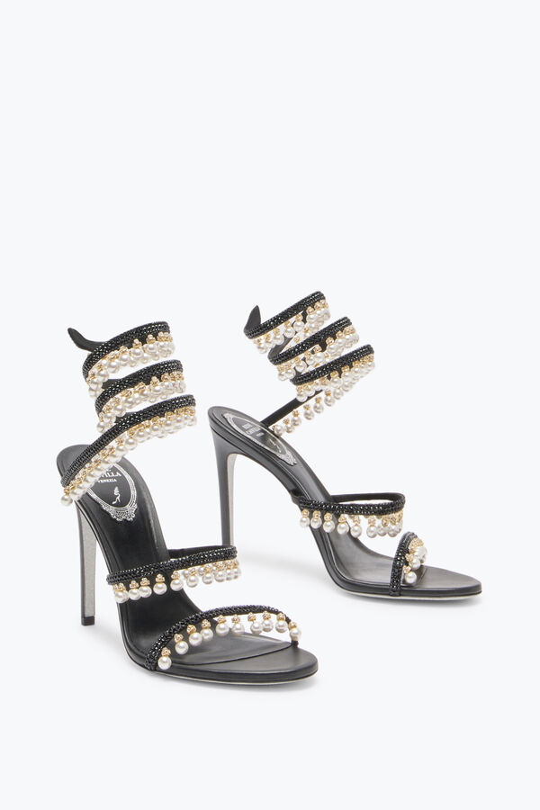 jeweled kronleuchter schwarz sandale mit perlen 105 rene caovilla