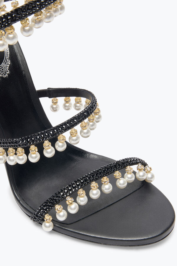 jeweled kronleuchter schwarz sandale mit perlen 105 rene caovilla