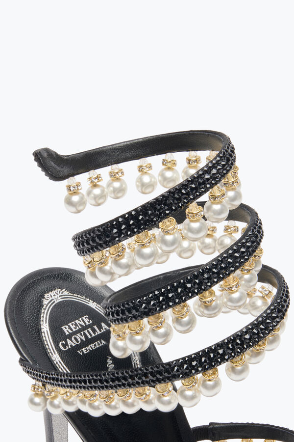 jeweled kronleuchter schwarz sandale mit perlen 105 rene caovilla