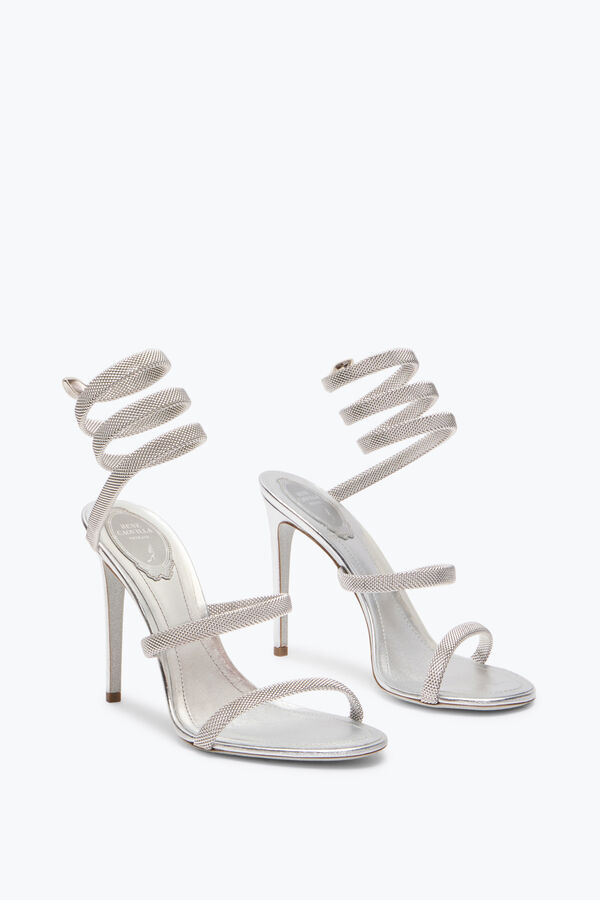 jeweled trigold cleo silber sandale 105 rene caovilla