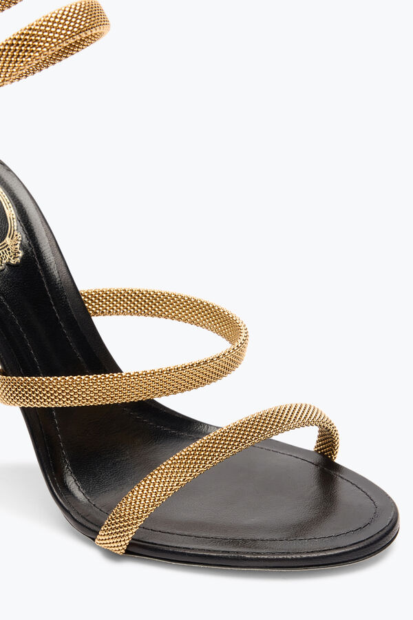jeweled trigold cleo schwarz-gold sandal 105 rene caovilla