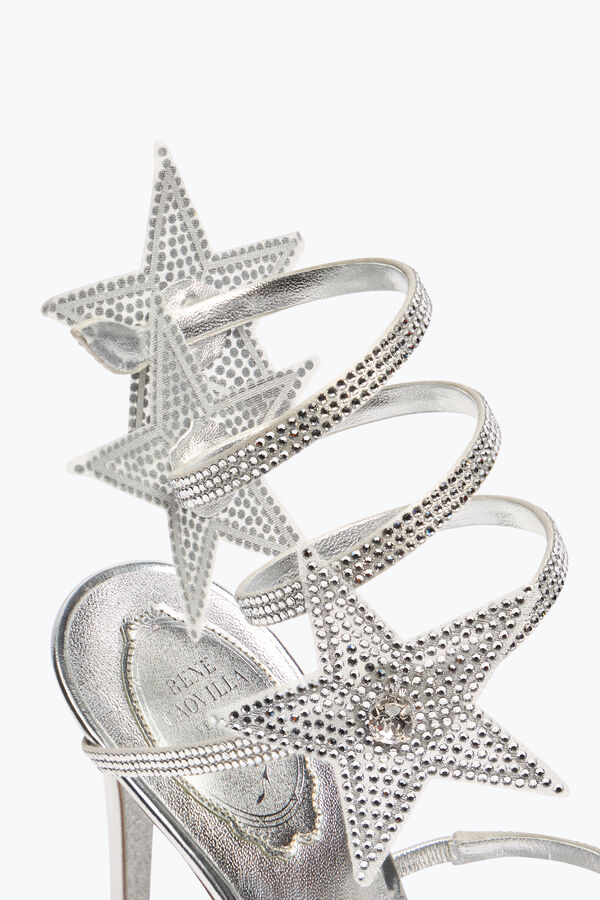 jeweled cleo star silver sandal 105 rene caovilla