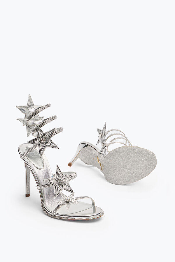 jeweled cleo star silver sandal 105 rene caovilla