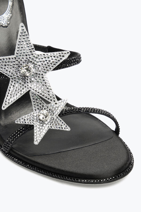 jeweled cleo star black amp silver sandal 105 rene caovilla