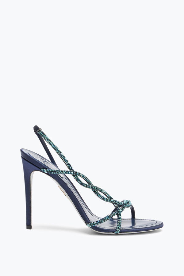 jeweled braid electric blue sandal 105 rene caovilla