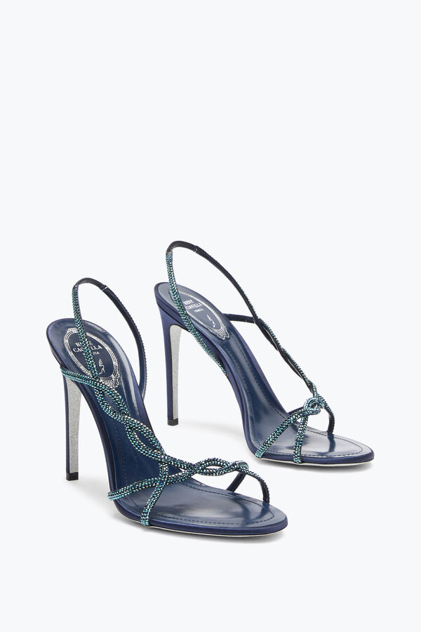 jeweled braid electric blue sandal 105 rene caovilla