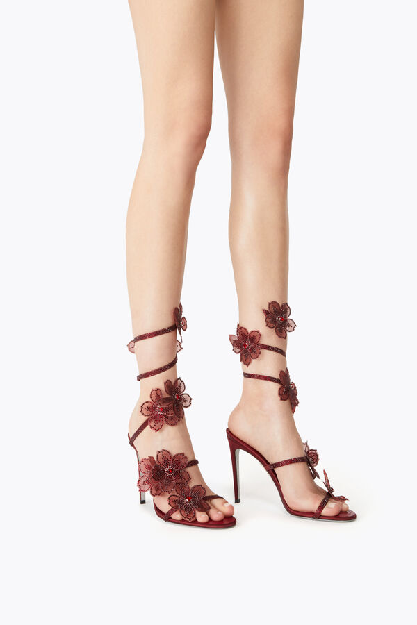 jeweled pfirsich blume burgund sandal 105 rene caovilla