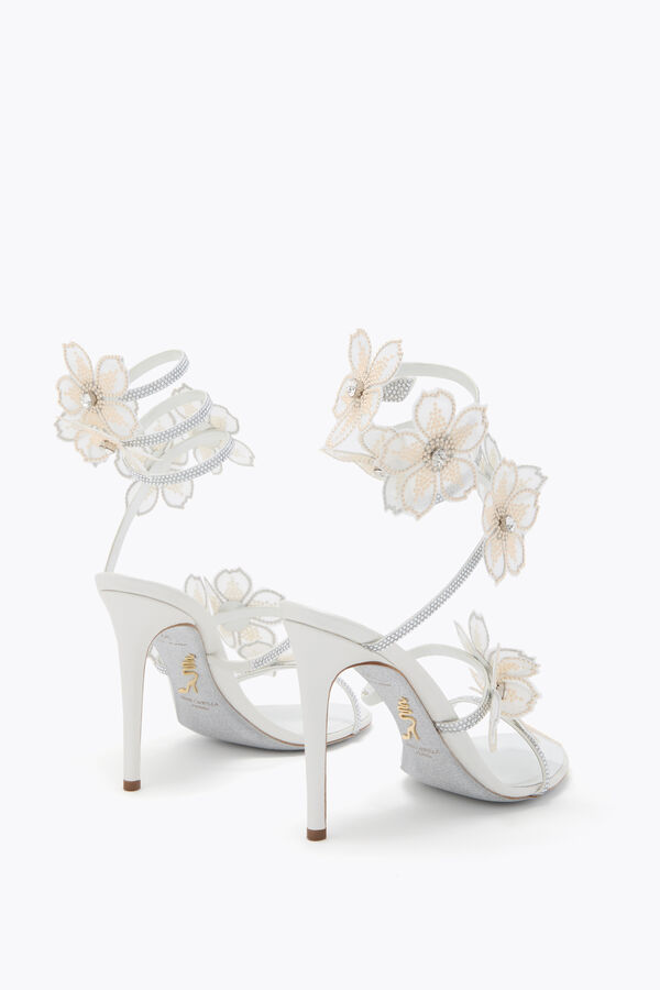 jeweled elfenbein pfirsich blume sandale 105 rene caovilla