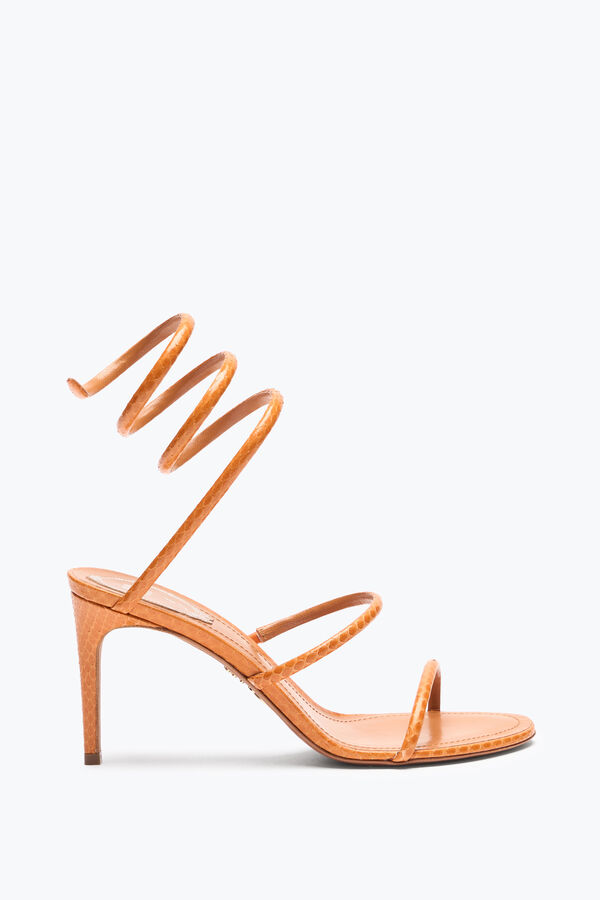 jeweled cleo cognac ayers-leder sandale 80 rene caovilla