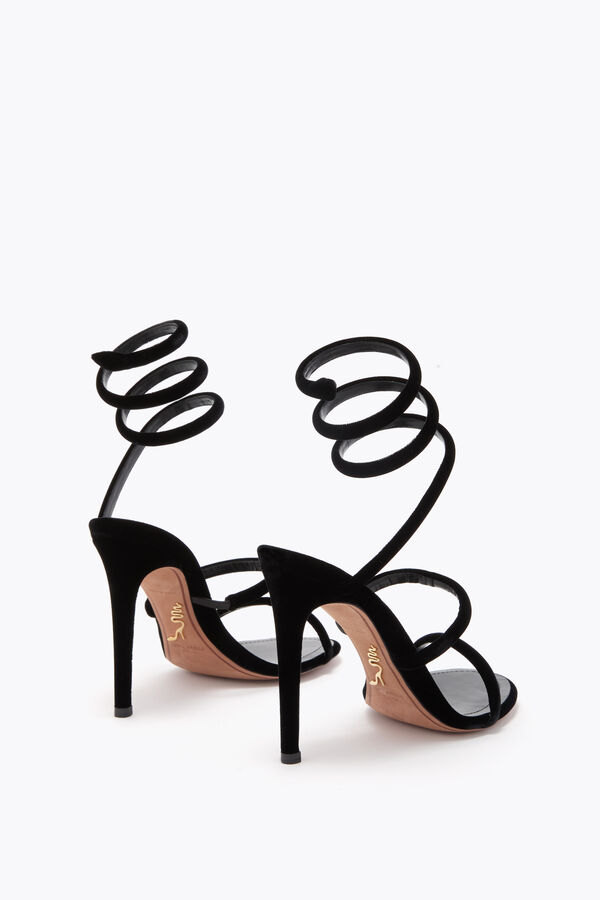 jeweled cleo black velvet sandal 105 rene caovilla