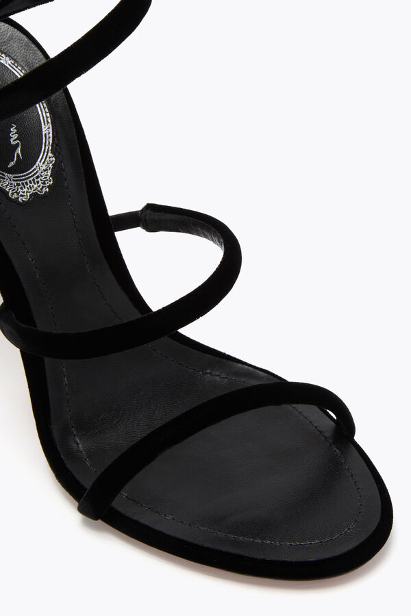 jeweled cleo black velvet sandal 105 rene caovilla