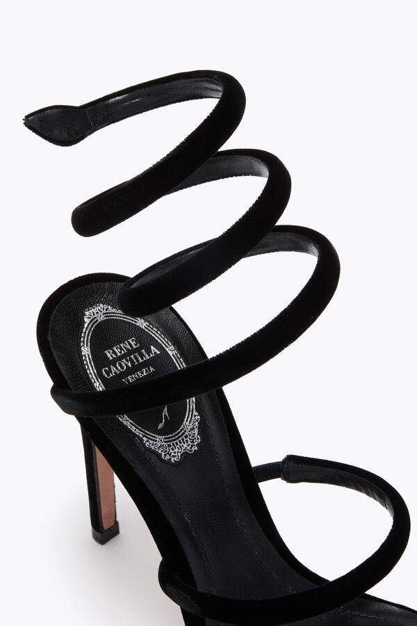 jeweled cleo black velvet sandal 105 rene caovilla