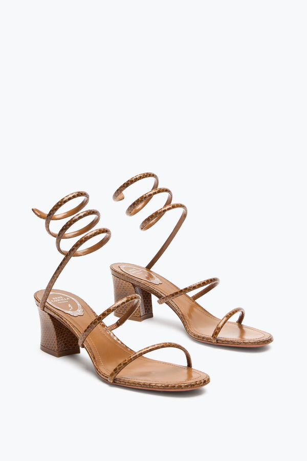 jeweled cleo cognac ayers-leder sandale 50 rene caovilla