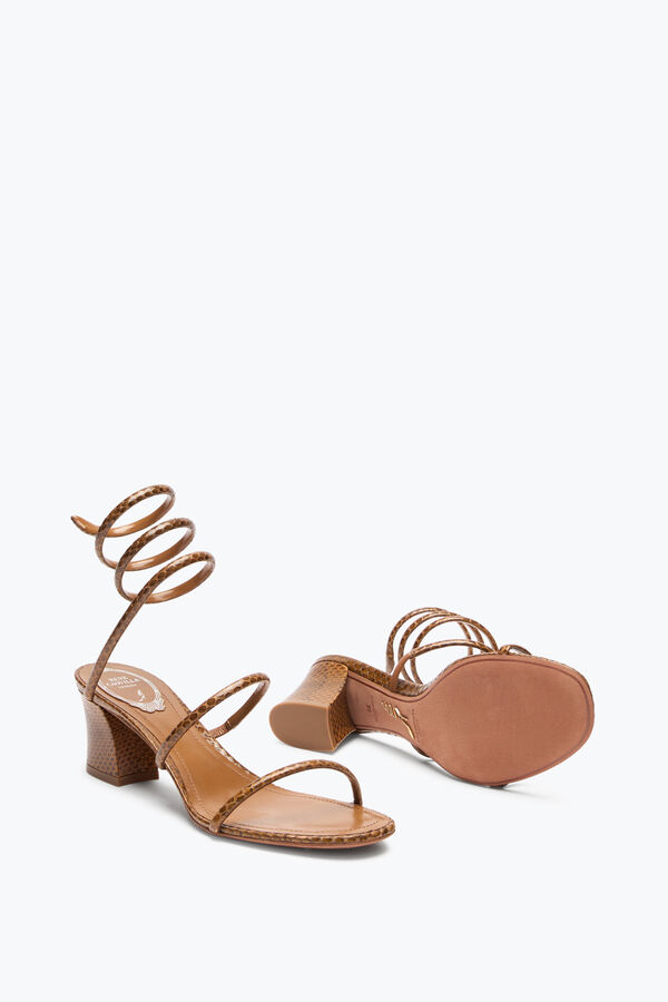 jeweled cleo cognac ayers-leder sandale 50 rene caovilla
